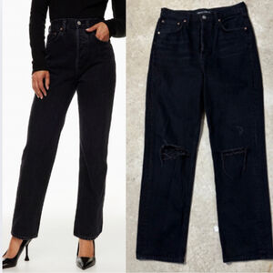 Aritzia Denim Forum Black Joni High Rise Loose Jeans Women’s Size 25 Button Fly